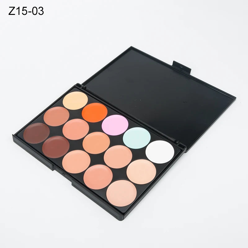 15-Color Face Concealer & Contour Palette – Professional Makeup