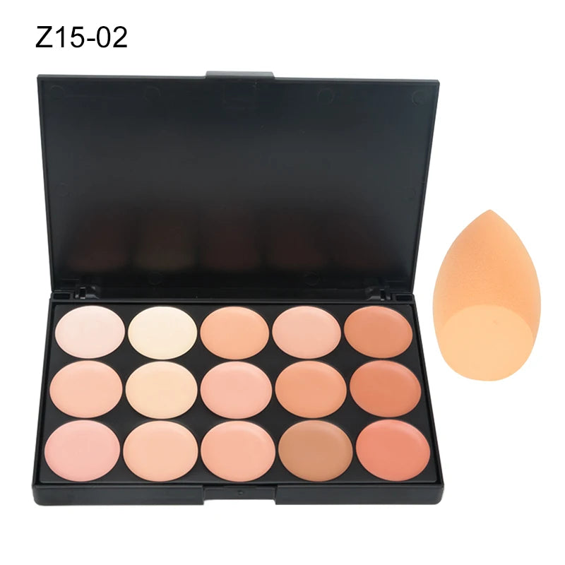 15-Color Face Concealer & Contour Palette – Professional Makeup