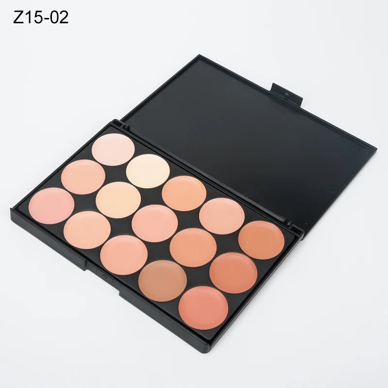 15-Color Face Concealer & Contour Palette – Professional Makeup