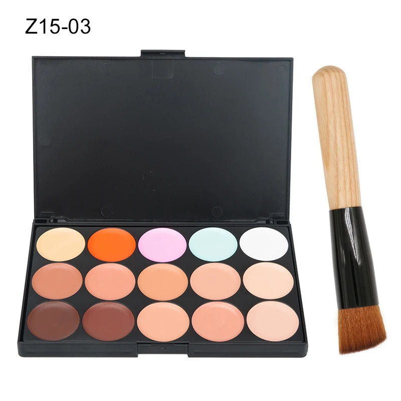 15-Color Face Concealer & Contour Palette – Professional Makeup