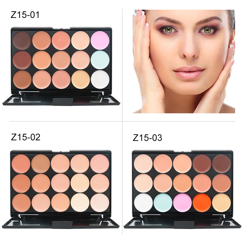 15-Color Face Concealer & Contour Palette – Professional Makeup