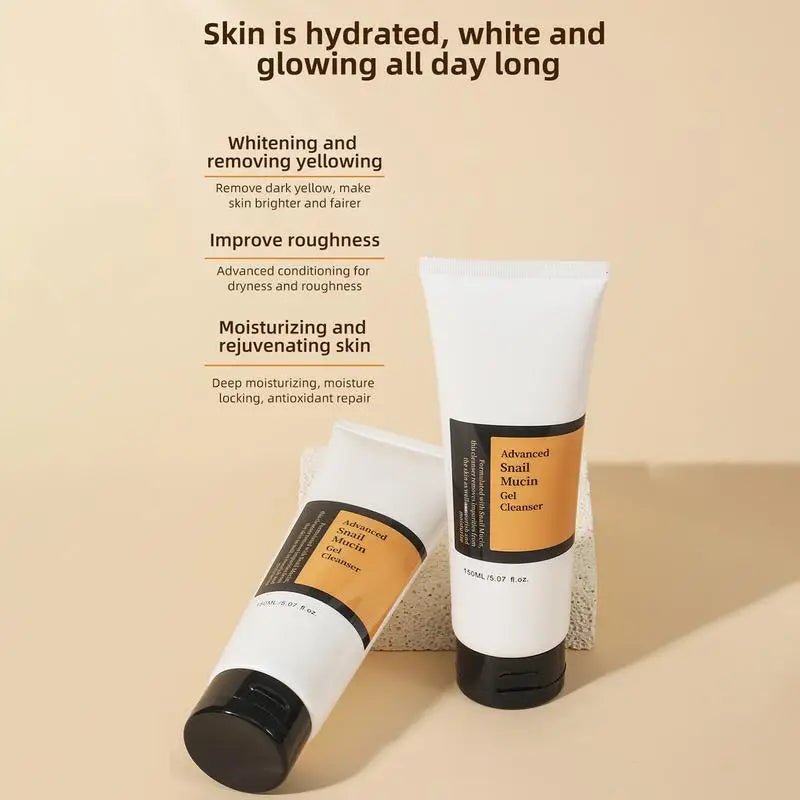 150ml Snail Facial Cleanser - Snail Mucin, Brightening Gel, Moisturizing, Oil-Free Face Wash - Beauty & Beyond