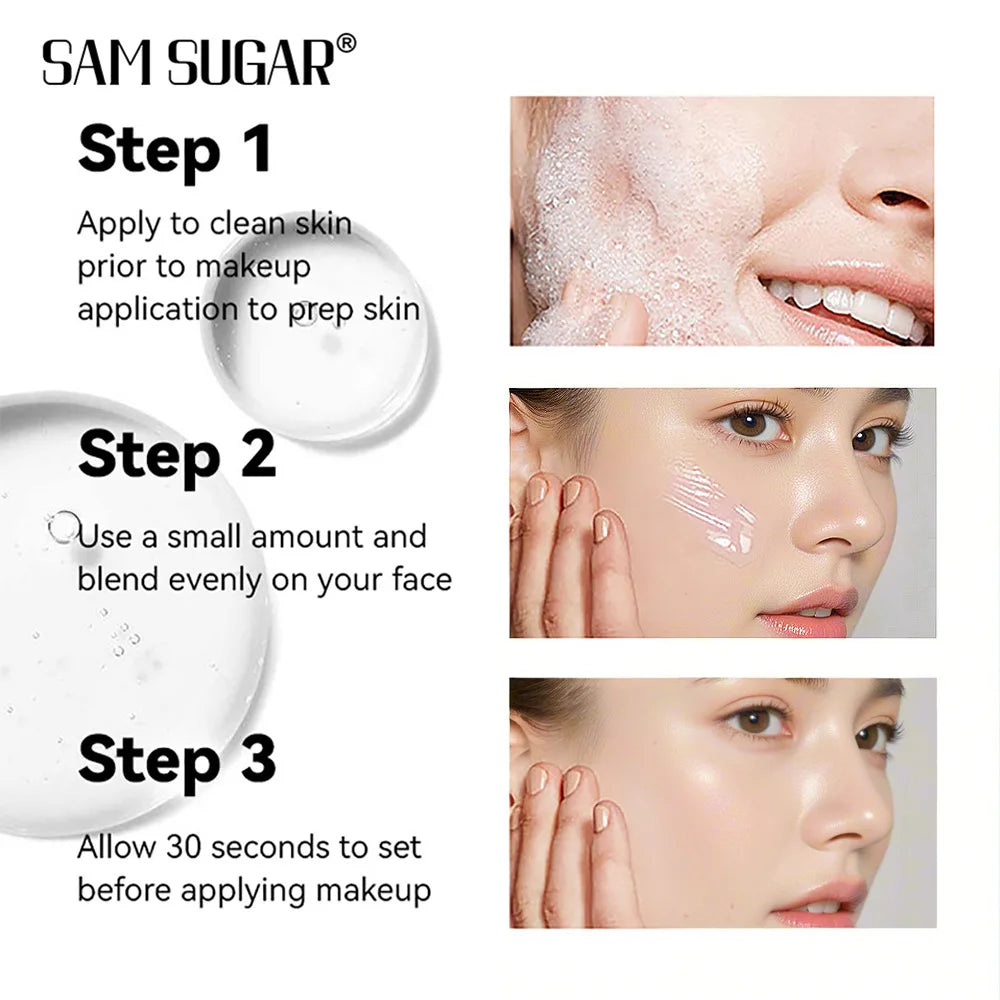 SAM SUGAR Invisible Pore Primer – Lightweight & Hydrating | Long-Lasting Oil Control & Brightening Base