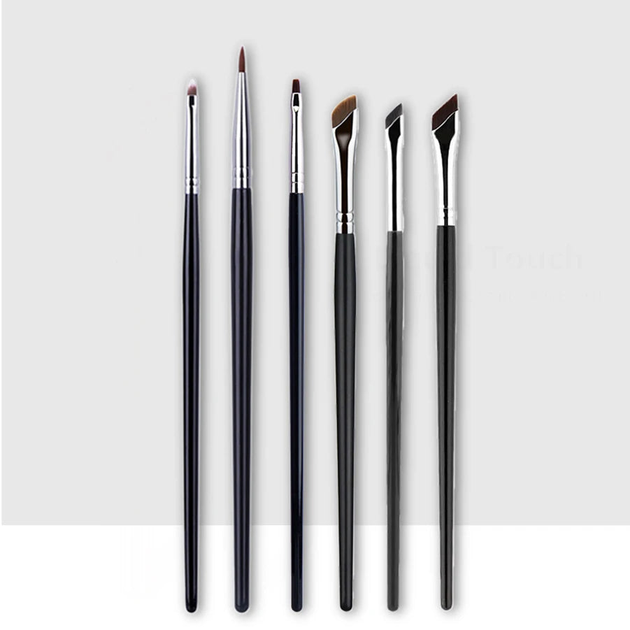 6PCS Eyeliner Brush Set - Thin, Gel, Flat Top, Concealer, Detailed Makeup Tool - Beauty & Beyond