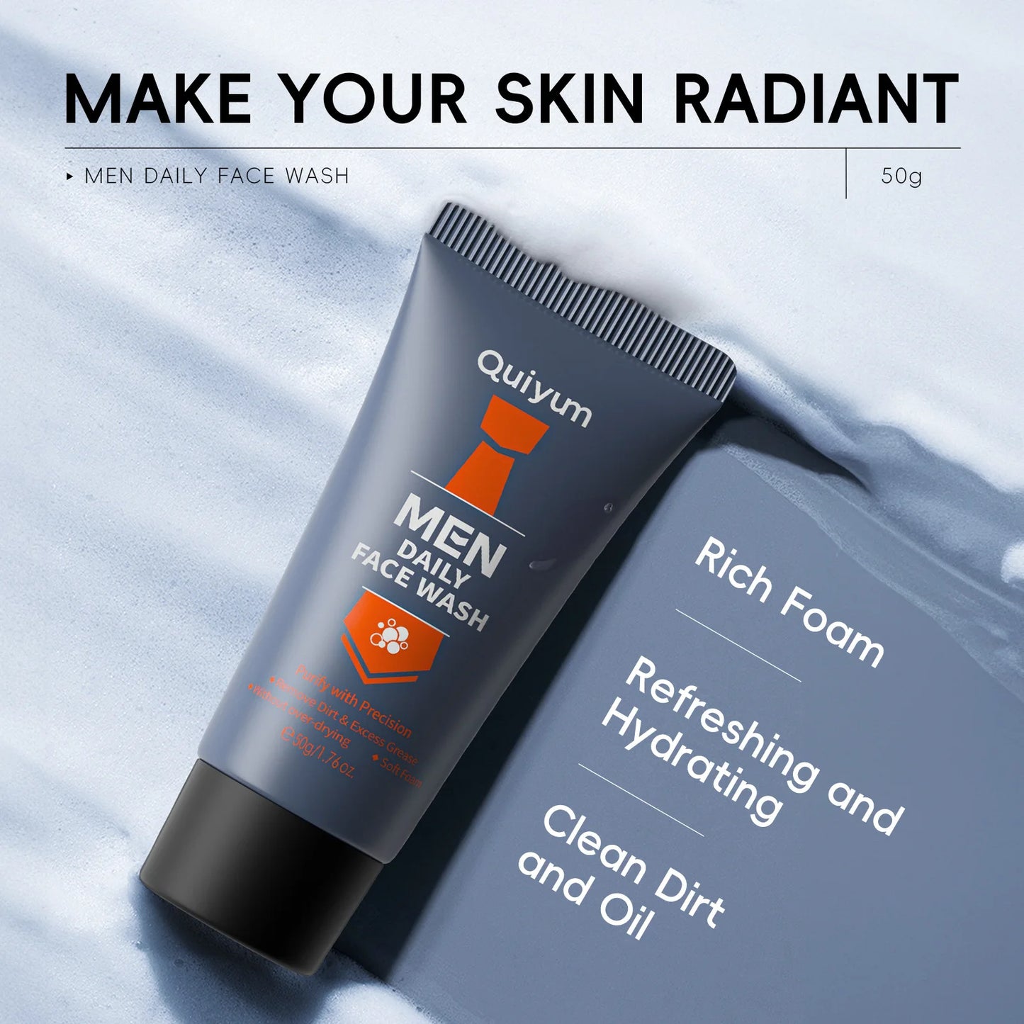 Men's Facial Foaming Cleanser - Deep Cleansing, Oil Control, Moisturizing, Blackhead Removal - Beauty & Beyond