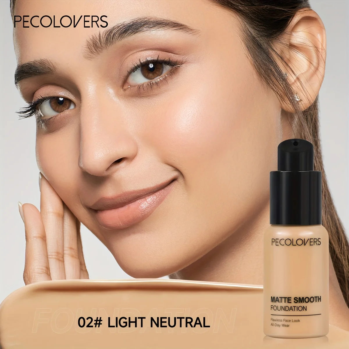 PECOLOVERS Matte Liquid Foundation – Oil-Control, Waterproof, Full Coverage