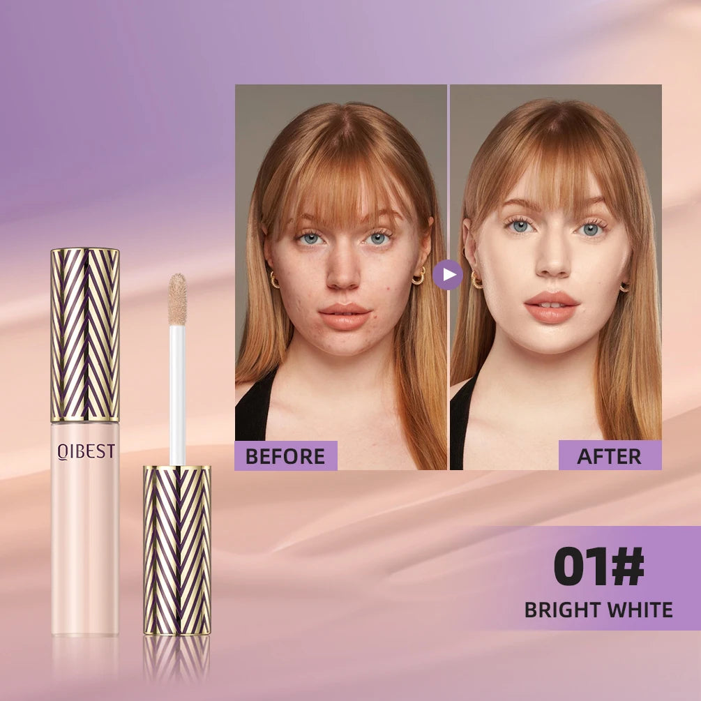 QIBEST 7ml Face Concealer Liquid Foundation – Primer, Anti Dark Circles