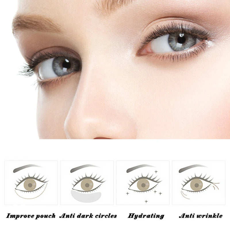 60PCS Gold Collagen Eye Mask – Moisturizing & Firming Gel Patches | Anti-Dark Circles & Eye Bag Care