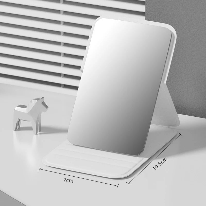 Portable Folding Makeup Mirror – Mini Handheld & Adjustable | Tabletop for Dorm & Office Use