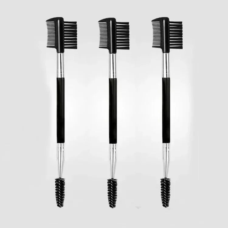 Double-Ended Wood Handle Eyebrow & Eyelash Brush 2 IN 1, Professional Makeup Tool - Beauty & Beyond