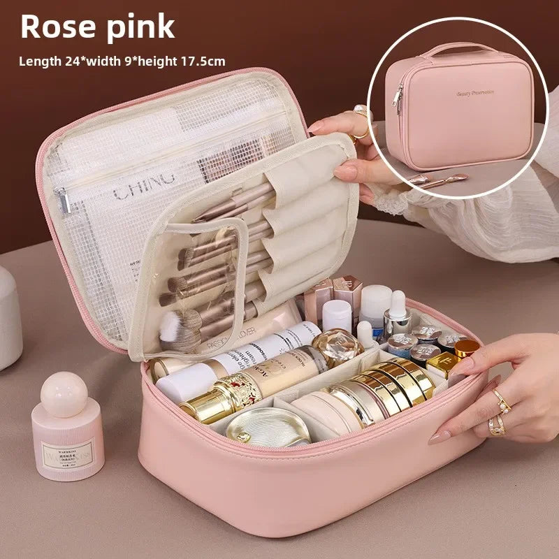 New Women's Cosmetic Bag - Portable, Large Capacity, Luxury Makeup & Toiletry Organizer