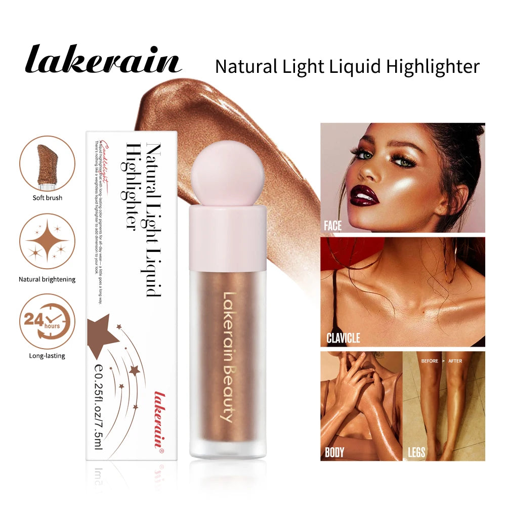4-Color Liquid Highlighter – Shimmer Glow Contour & Bronzer Fluid for Radiant Face Makeup - Beauty & Beyond