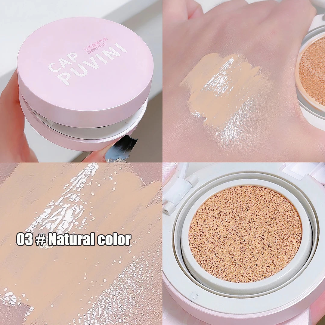 BB Cream Air Cushion Foundation – Full Coverage, Waterproof, Long-Lasting, 3 Colors