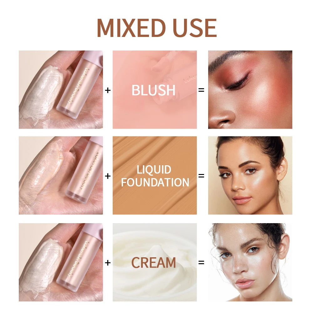 4-Color Liquid Highlighter – Shimmer Glow Contour & Bronzer Fluid for Radiant Face Makeup - Beauty & Beyond
