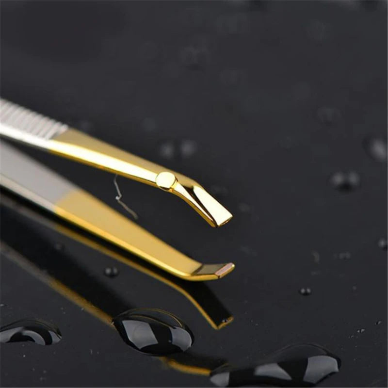 High-Quality Eyebrow Tweezers – 1/5 PCS Stainless Steel Slant Tip Makeup Tools for Face Hair Removal