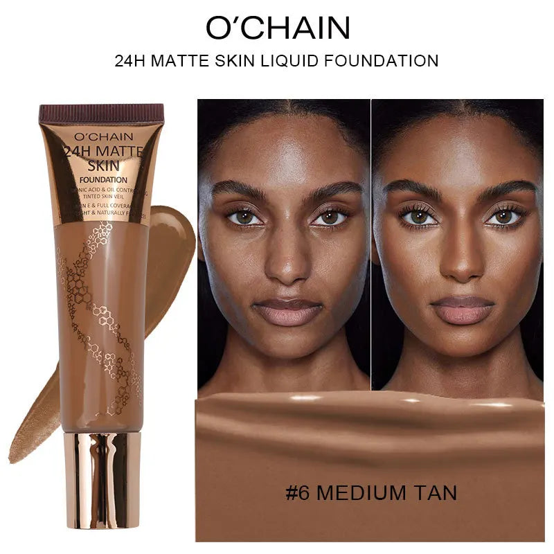 24-Hour Matte Oil Control Foundation - Perfect Coverage, Skin Tone Enhancer, Brightening, Long-Lasting - Beauty & Beyond