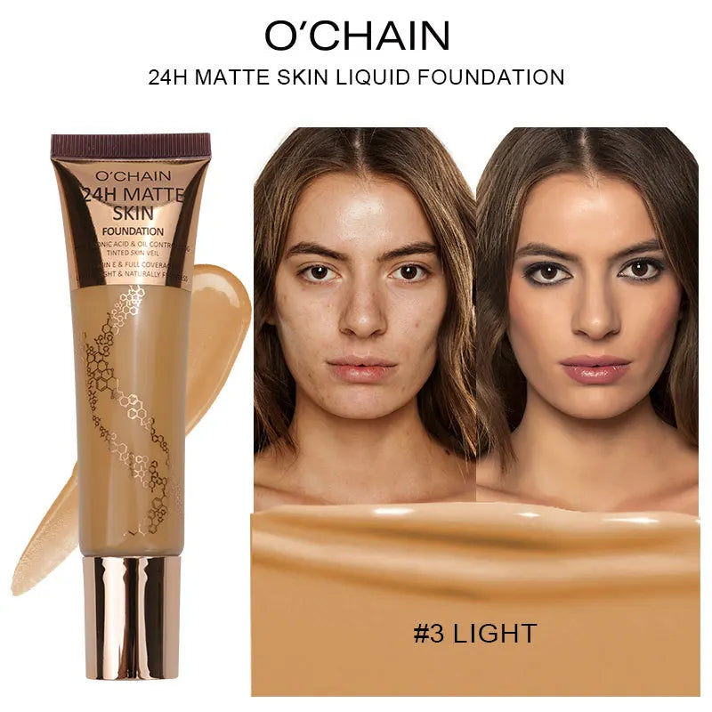 24-Hour Matte Oil Control Foundation - Perfect Coverage, Skin Tone Enhancer, Brightening, Long-Lasting - Beauty & Beyond