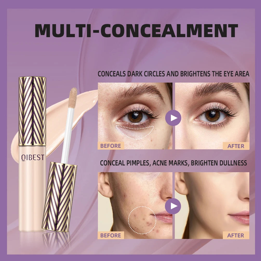 QIBEST 7ml Face Concealer Liquid Foundation – Primer, Anti Dark Circles