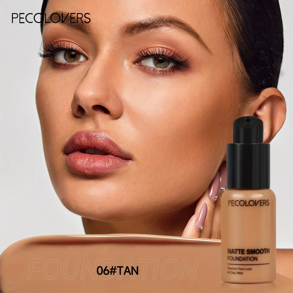 PECOLOVERS Matte Liquid Foundation – Oil-Control, Waterproof, Full Coverage