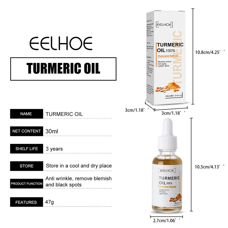 Turmeric Face Serum – Shrink Pores & Fade Dark Spots | Brightening, Moisturizing Curcumin Essence