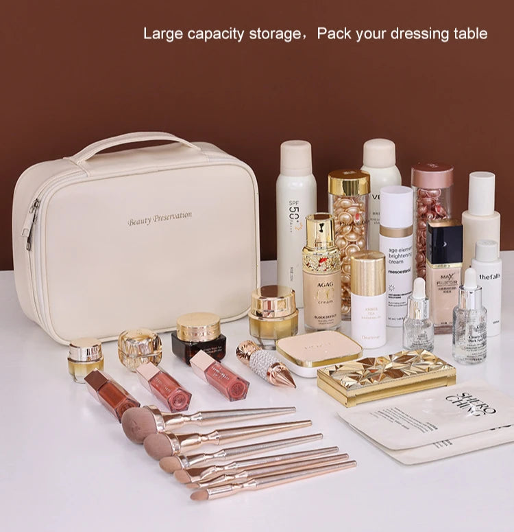 New Women's Cosmetic Bag - Portable, Large Capacity, Luxury Makeup & Toiletry Organizer