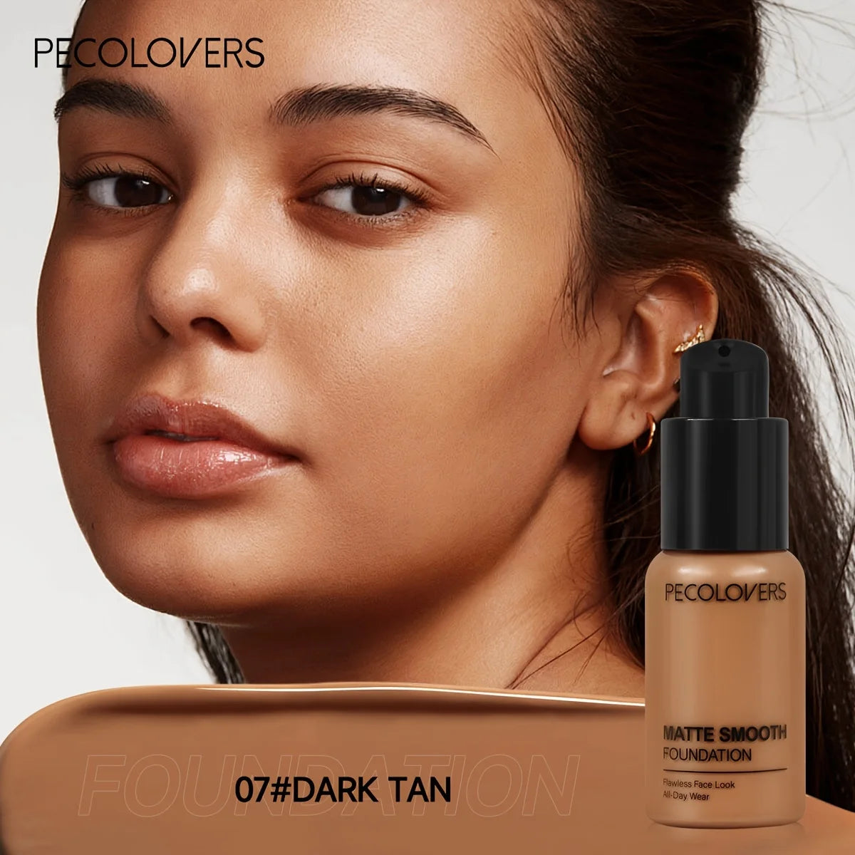 PECOLOVERS Matte Liquid Foundation – Oil-Control, Waterproof, Full Coverage
