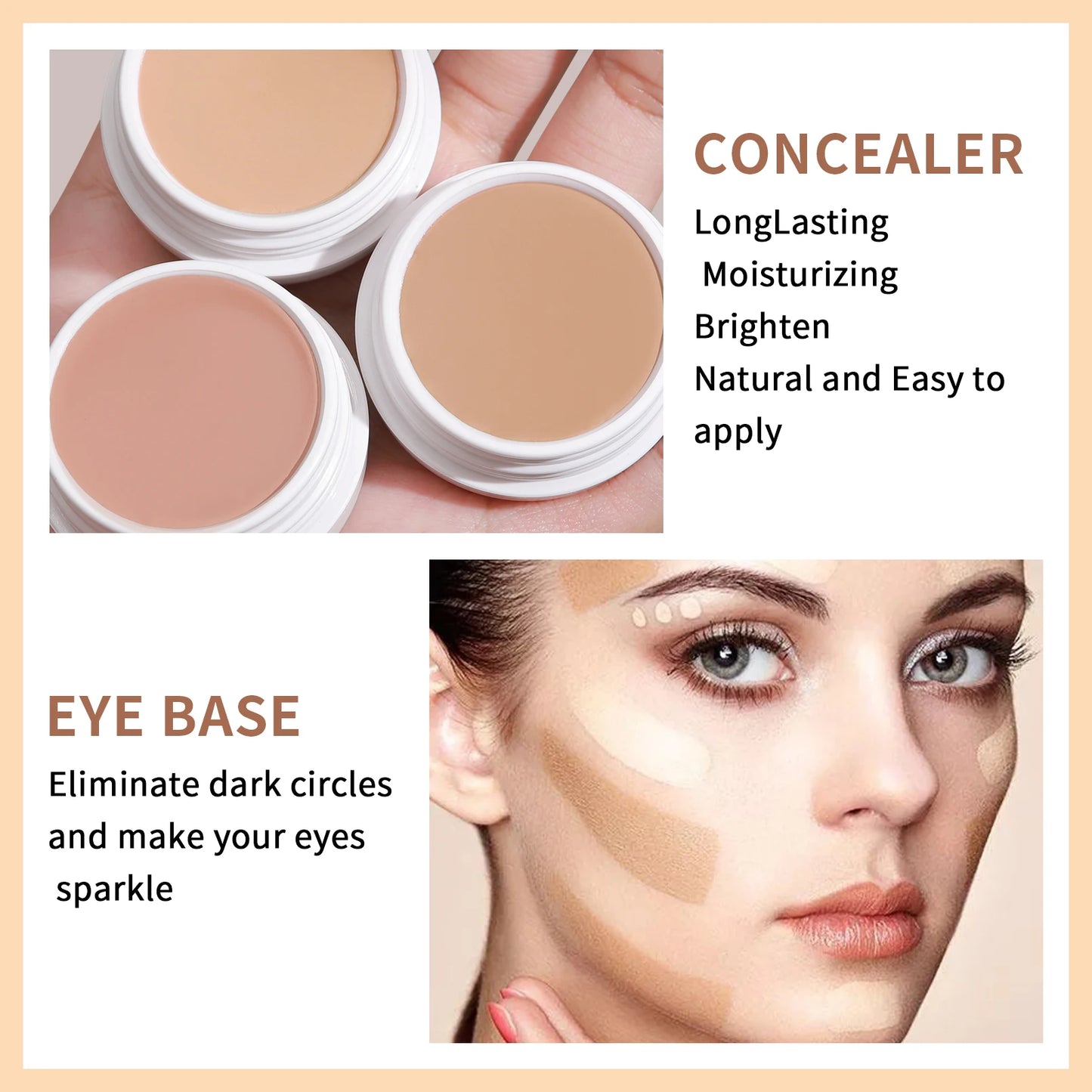High Definition Waterproof Concealer – Full Coverage, Natural Finish, All Skin Types