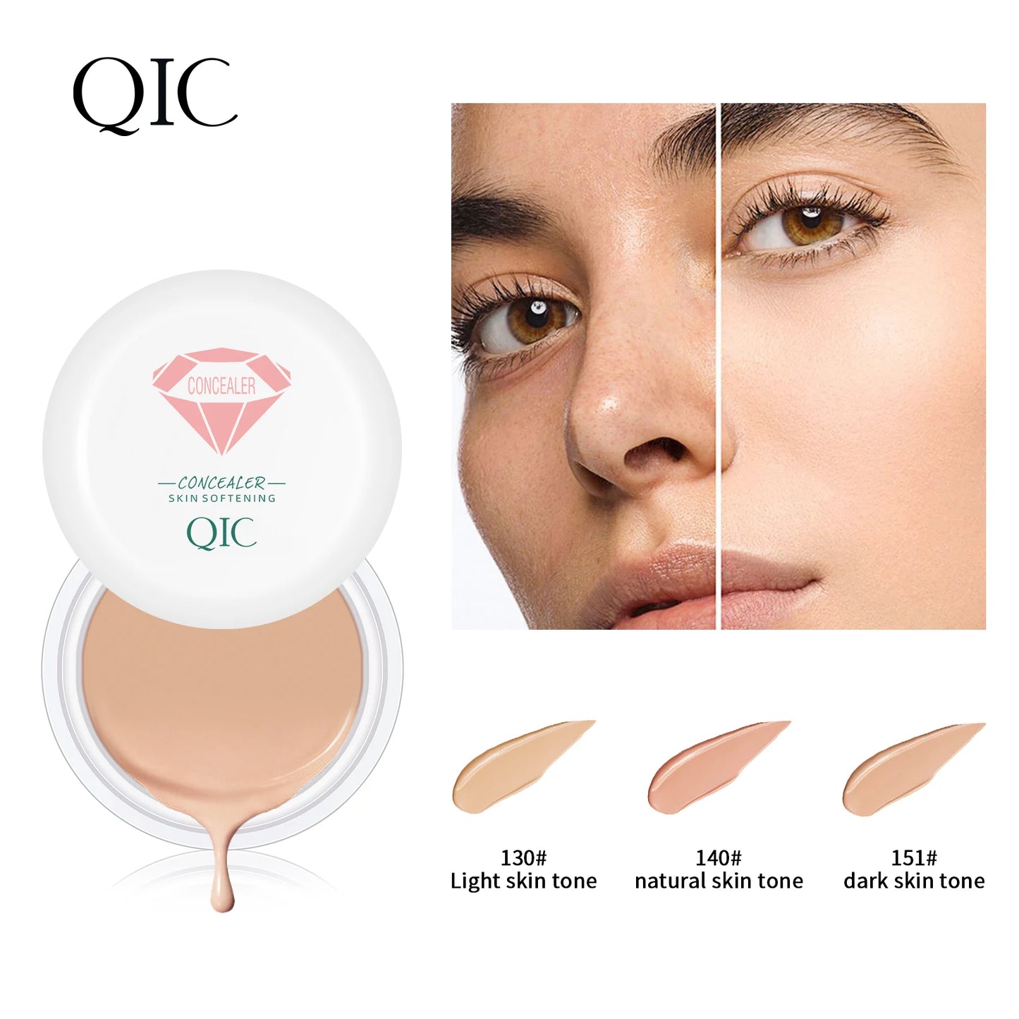 High Definition Waterproof Concealer – Full Coverage, Natural Finish, All Skin Types