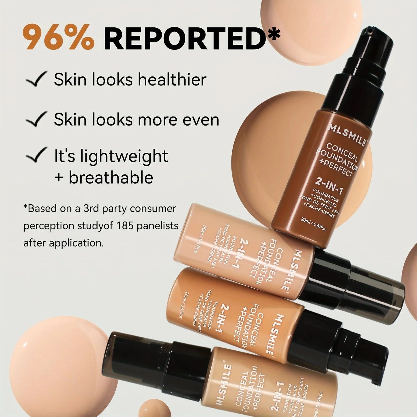 2-in-1 Foundation & Concealer – Full Coverage, Waterproof, Hydrating