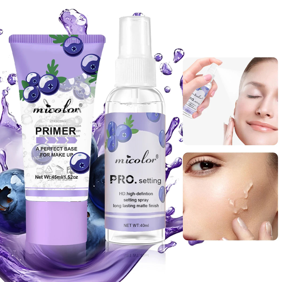 Makeup Primer & Setting Spray Set – Invisible Pore Control | Long-Lasting Base & Finishing Hold