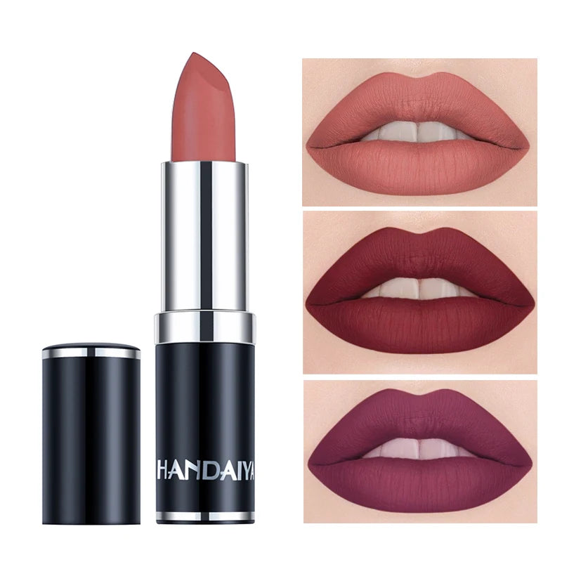 12-Color Matte Lipstick – Waterproof, Long-Lasting, Moisturizing Velvet Finish, High Pigment - Beauty & Beyond