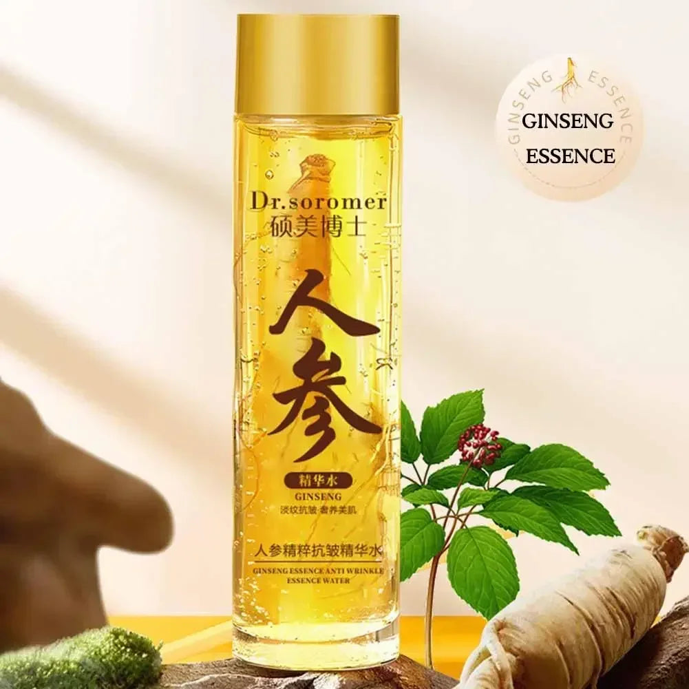 Gold Ginseng Face Essence – Polypeptide Brightening & Moisturizing Serum, Smoothing Skin Care (120ml/30ml) - Beauty & Beyond