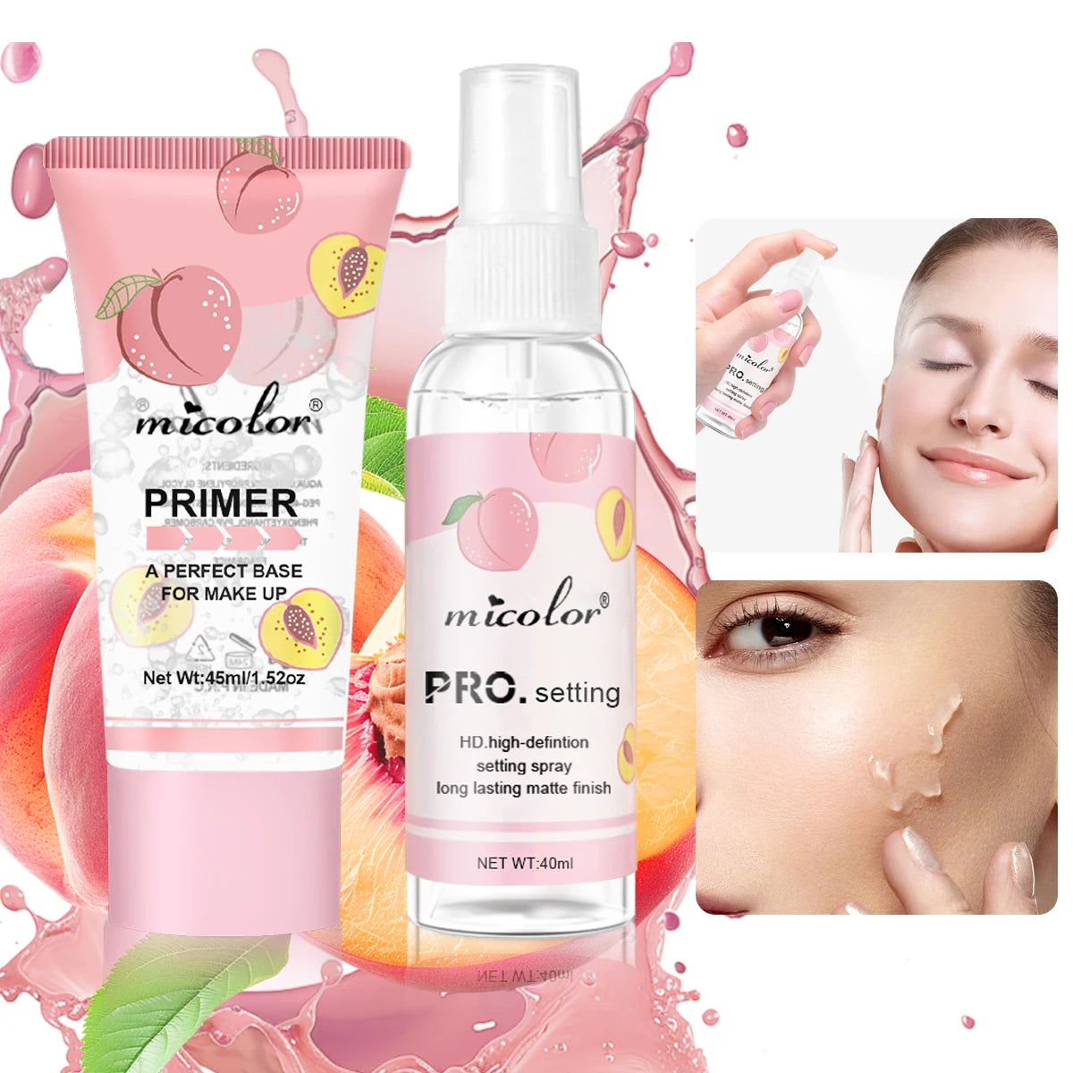 Makeup Primer & Setting Spray Set – Invisible Pore Control | Long-Lasting Base & Finishing Hold