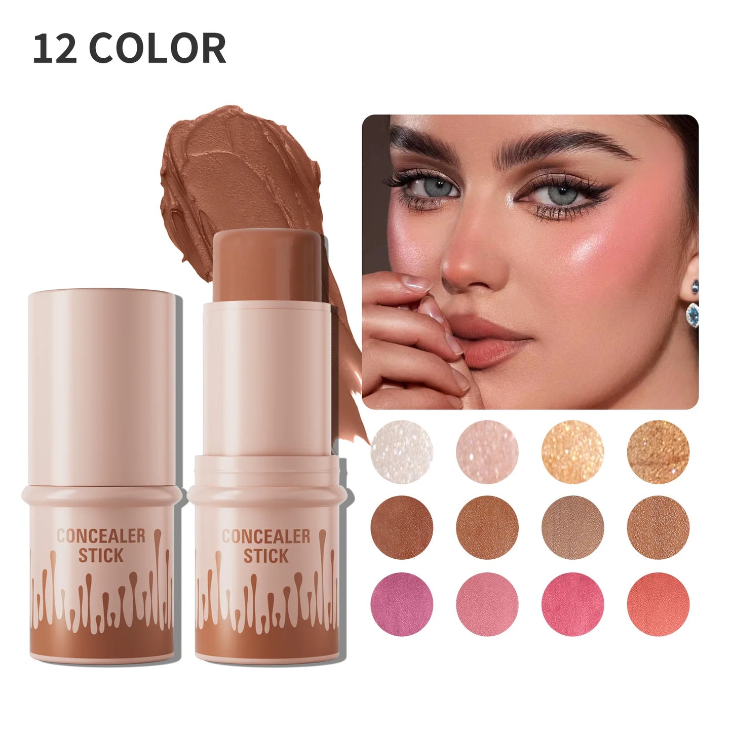 All-in-One Contour & Glow Stick – Sculpt, Brighten, Blush & Conceal with One Swipe! - Beauty & Beyond