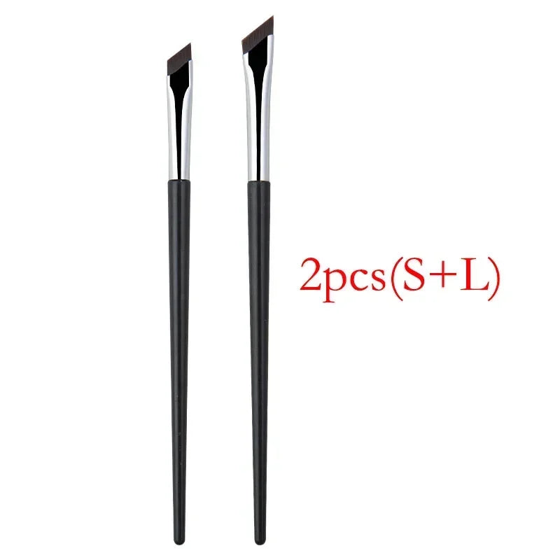 2pcs Angled Blade Eyeliner Brush - Ultra Thin, Fine Eyebrow, Sickle Makeup Tool - Beauty & Beyond