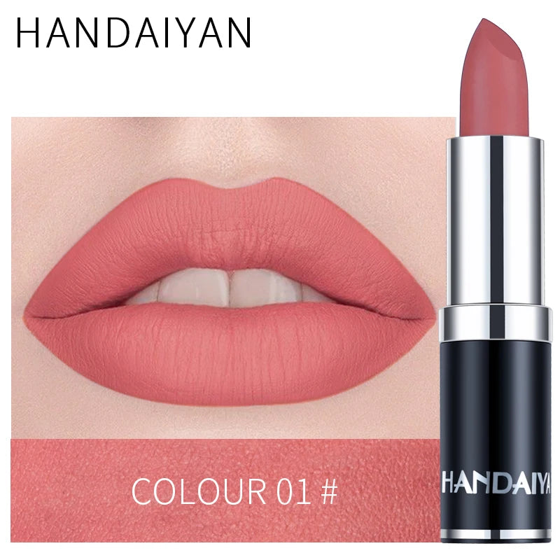 12-Color Matte Lipstick – Waterproof, Long-Lasting, Moisturizing Velvet Finish, High Pigment - Beauty & Beyond