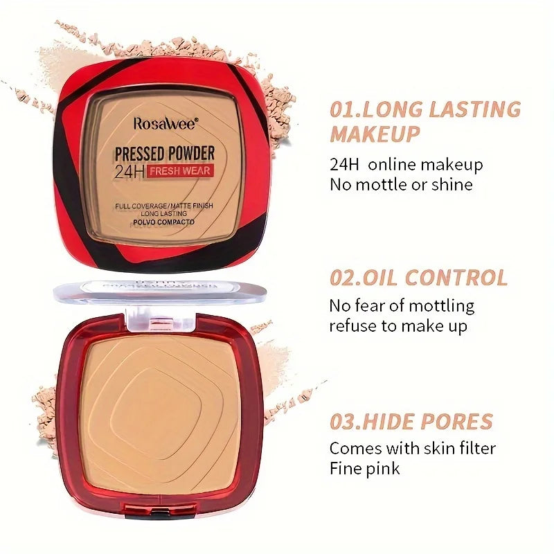 Pressed Powder Foundation with Puff - 24H Matte, Oil Control