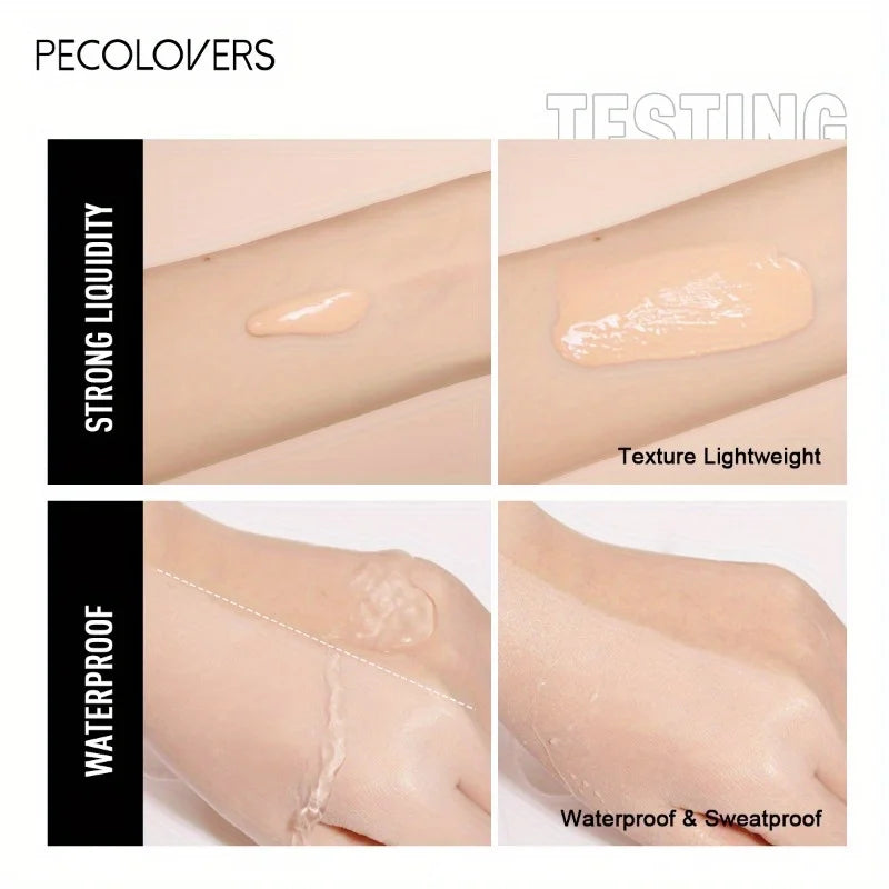 PECOLOVERS Matte Liquid Foundation – Oil-Control, Waterproof, Full Coverage