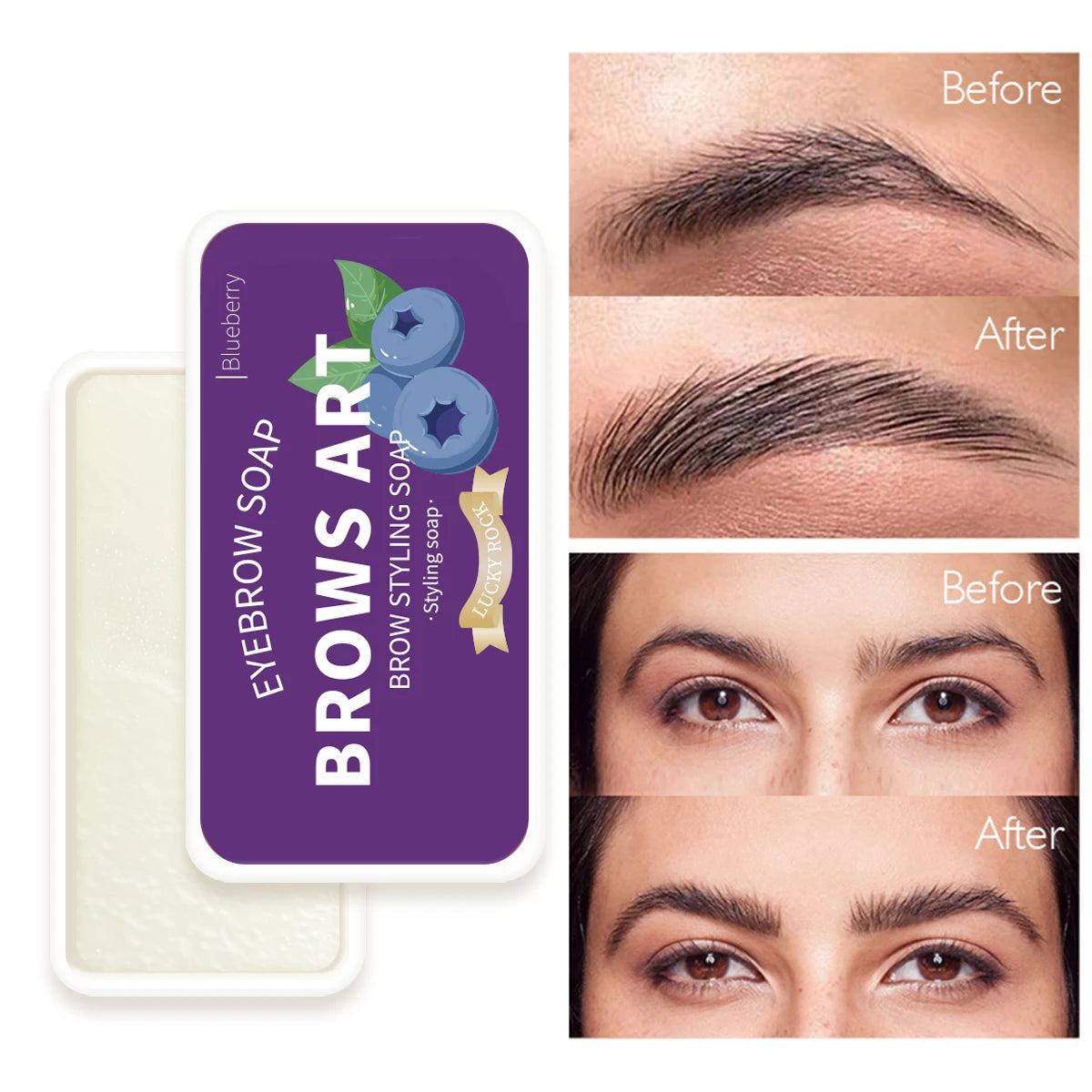 4-color eyebrow styling wax, styling gel, waterproof, natural, long-lasting, transparent eyebrow soap, eyebrow styling cream - Beauty & Beyond