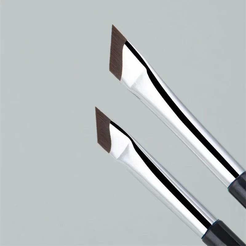 2PCS Angled Eyeliner Brushes – Ultra Thin Fine Eyebrow & Flat Sickle Makeup Tools
