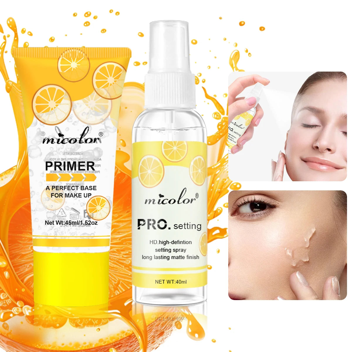 Makeup Primer & Setting Spray Set – Invisible Pore Control | Long-Lasting Base & Finishing Hold