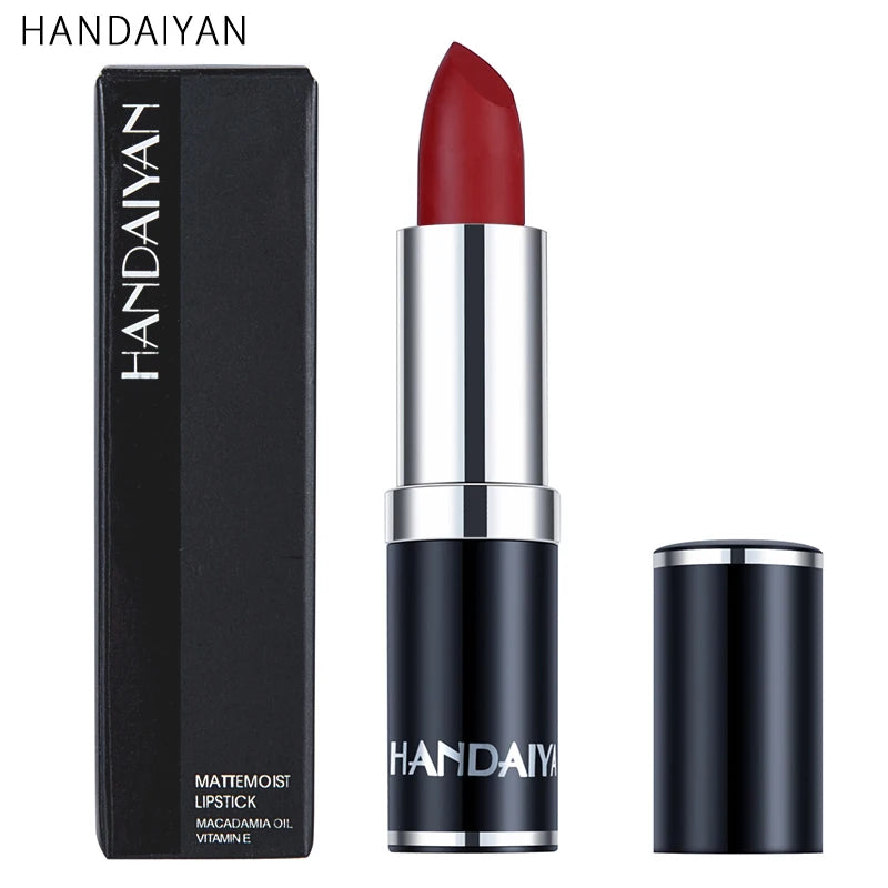 12-Color Matte Lipstick – Waterproof, Long-Lasting, Moisturizing Velvet Finish, High Pigment - Beauty & Beyond