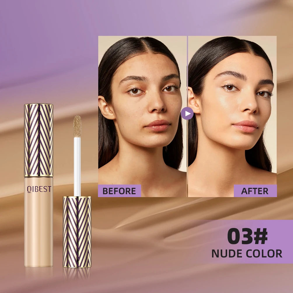 QIBEST 7ml Face Concealer Liquid Foundation – Primer, Anti Dark Circles