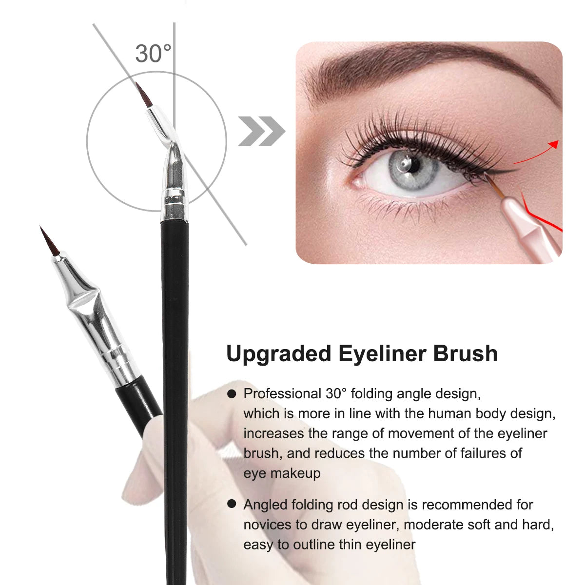 MAANGE 4PCS Professional Eye Makeup Brush Set - Eyeshadow, Eyebrow, Eyeliner, Contour Tool - Beauty & Beyond