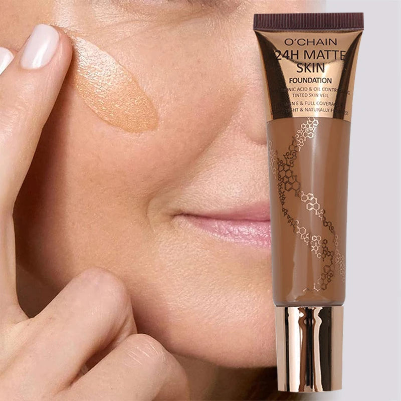 24-Hour Matte Oil Control Foundation - Perfect Coverage, Skin Tone Enhancer, Brightening, Long-Lasting - Beauty & Beyond