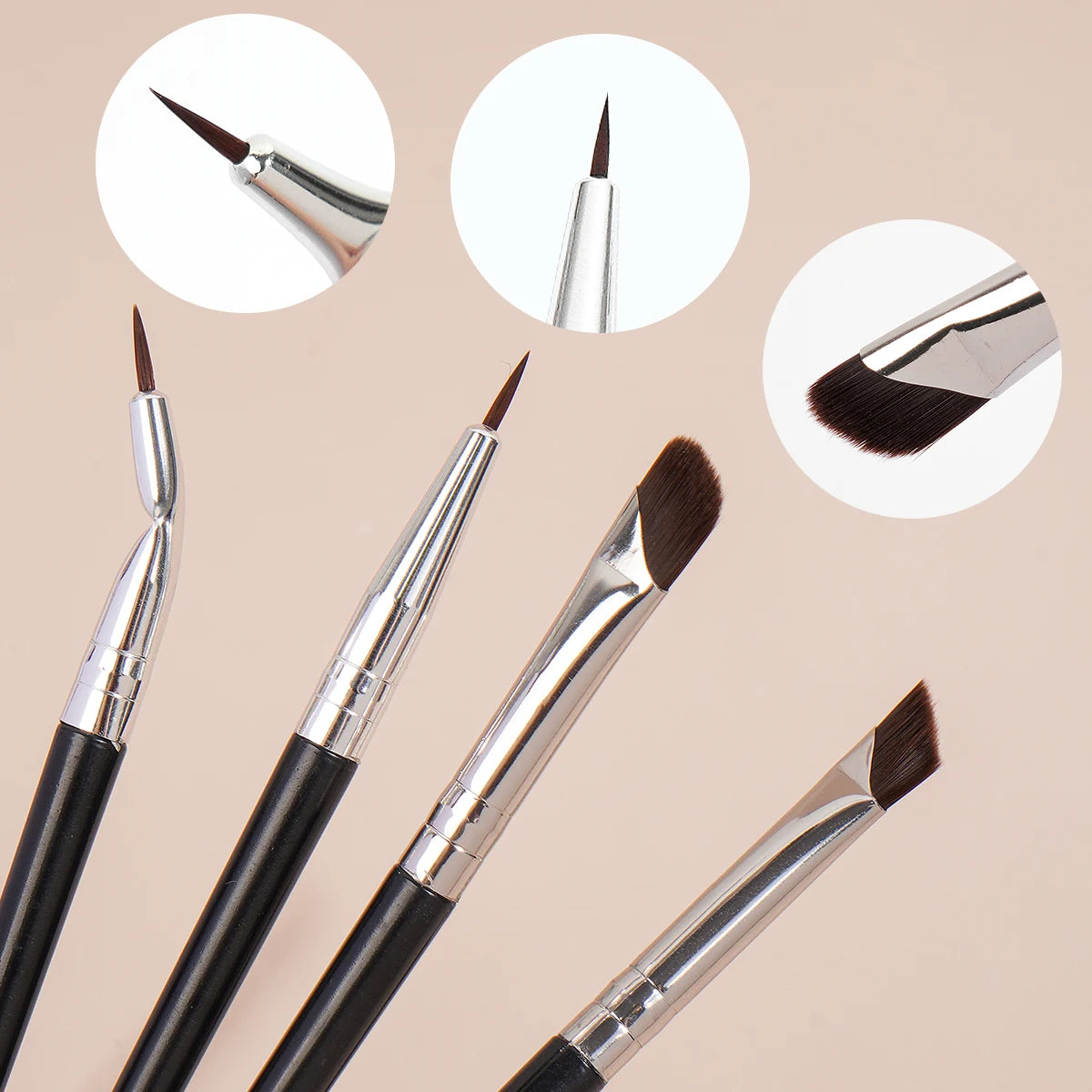 MAANGE 4PCS Professional Eye Makeup Brush Set - Eyeshadow, Eyebrow, Eyeliner, Contour Tool - Beauty & Beyond