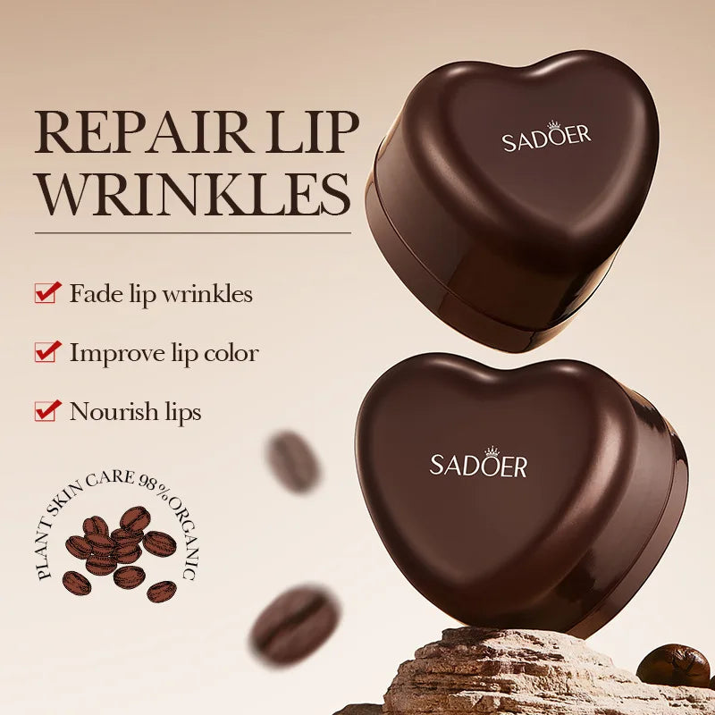 SADOER Coffee Lip Mask – Moisturizing & Hydrating | Fade Lip Lines & Nourishing Lip Plumper Patches