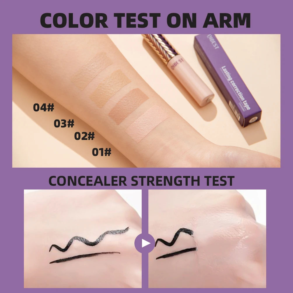 QIBEST 7ml Face Concealer Liquid Foundation – Primer, Anti Dark Circles