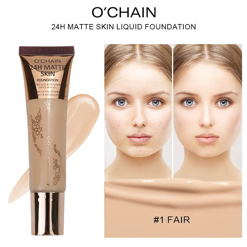 24-Hour Matte Oil Control Foundation - Perfect Coverage, Skin Tone Enhancer, Brightening, Long-Lasting - Beauty & Beyond
