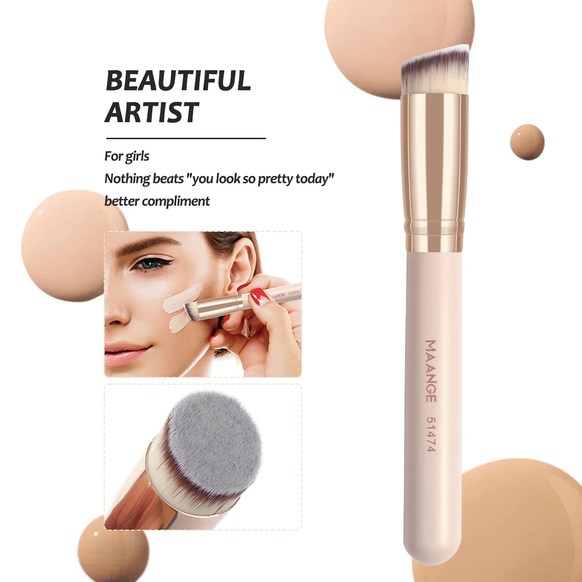 MAANGE 7pcs Makeup Brushes Set - Foundation, Powder, Concealer, Blush, Blending, Soft Bristles - Beauty & Beyond
